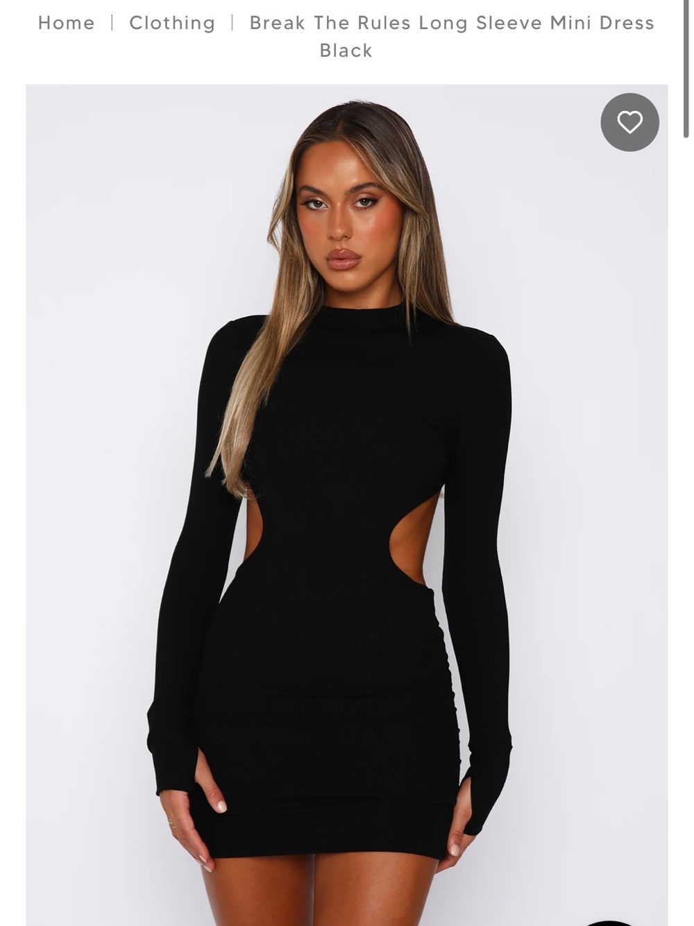 White Fox Break the Rules Long Sleeve Mini Dress